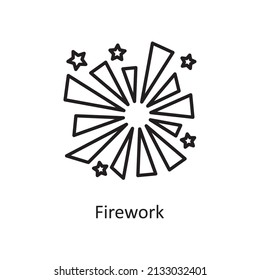 Firework Vector Outline Icon Design illustration. St Patrick's Day Symbol on White background EPS 10 File