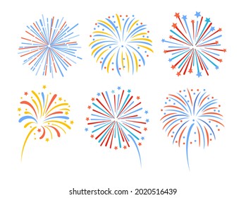 Firework vector pattern display celebration.