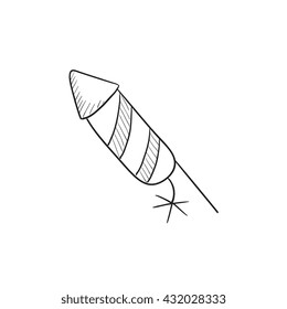 Firework vector sketch icon isolated on background. Hand drawn Firework icon. Firework sketch icon for infographic, website or app.