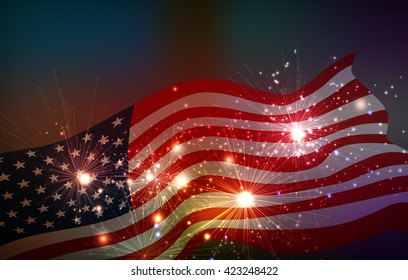 Fireworks background for 4th of July Independence Day