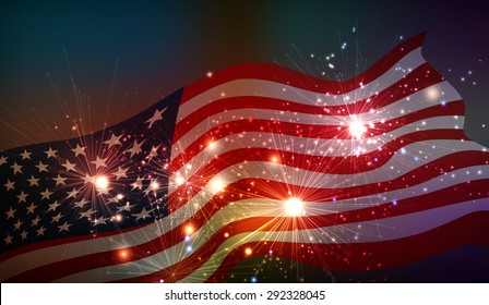 Fireworks background for 4th of July Independense Day