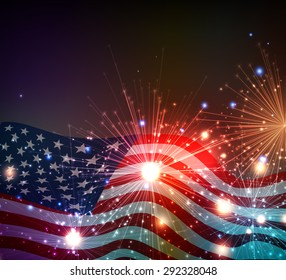 Fireworks background for 4th of July Independense Day