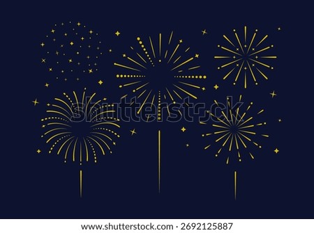 Fireworks background. Fireworks explosion isolated on white background. Vector illustration