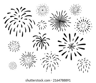 Fireworks background in flat design.
This set includes various shapes of fireworks.
It can be used as a summer or event material.