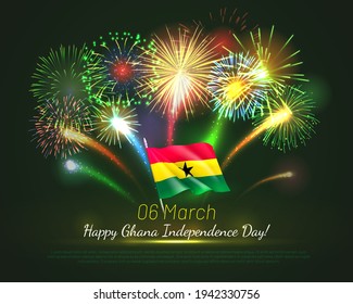 Feuerwerk Hintergrund für Ghana Unabhängigkeitstag.