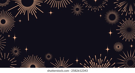 Fireworks background gold color style