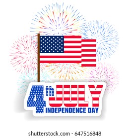 Fireworks background for Independence Day. Fourth of July celebrate