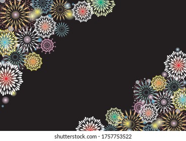 Material de fondo de fuegos artificiales sobre un fondo blanco