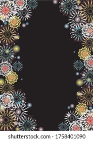 Fireworks background material on a white background