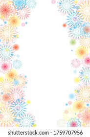 Fireworks background material on a white background