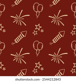 Fireworks background red new year background