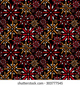 Fireworks background. Seamless pattern. Vector.