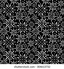 Fireworks background. Seamless pattern. Vector.