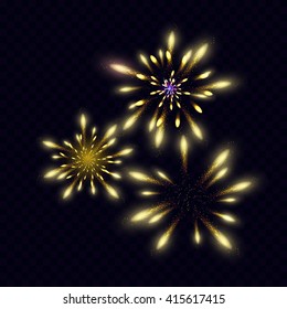 Fireworks background. Set - vector stock.