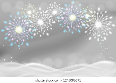 fireworks background with space for text. illustration vector.