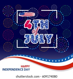 
 Fireworks background for USA Independence Day. Fourth of July celebrate
