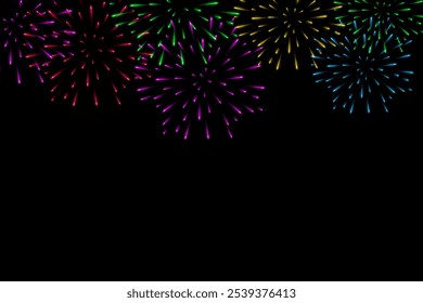 fogos de artifício fundo vários raios coloridos