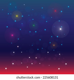 Fireworks Background- Vector