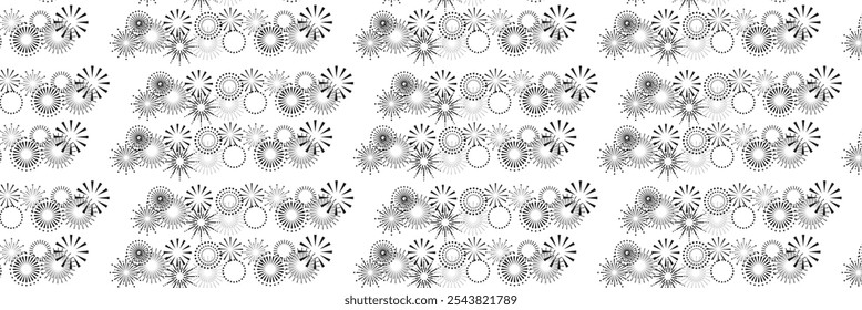 Fireworks background, fireworks vector border, frame. Christmas, New Year background. Vector illustration. EPS 10