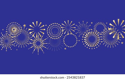 Fireworks background, fireworks vector border, frame. Christmas, New Year background. Vector illustration. EPS 10