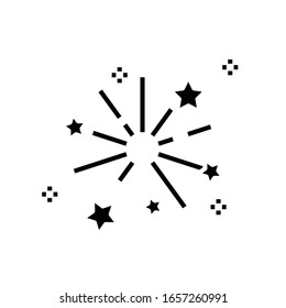 Fireworks black icon, concept illustration, vector flat symbol, glyph sign.