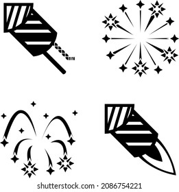 Juego de iconos negros de Fireworks, fondo