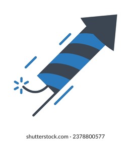 Fireworks Blue Icon Vector Illustration Isolated on White Background. Use for Xmas, Decoration, Greeting Card Etc.