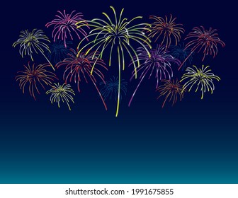 fireworks blue sky night background