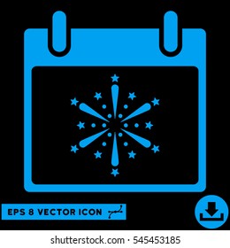 Fireworks Boom Calendar Day icon. Vector EPS illustration style is flat iconic symbol, blue color.