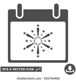 Fireworks Boom Calendar Day icon. Vector EPS illustration style is flat iconic symbol, gray color.