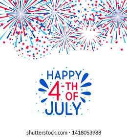 Fireworks Border Independence Day Design Stock Vector (Royalty Free ...