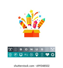 Fireworks box icon