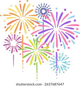 Fireworks are burn and explode gunpowder to produce light, sound, and smoke, and are used for decoration and as a signal. They are especially famous as a symbol of summer in Japan.
