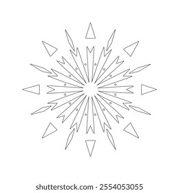 Fireworks Burst Black Symbol - Minimalist Line Art Vector Illustration