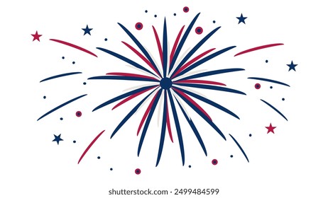 Fireworks burst in the colours of United States flag