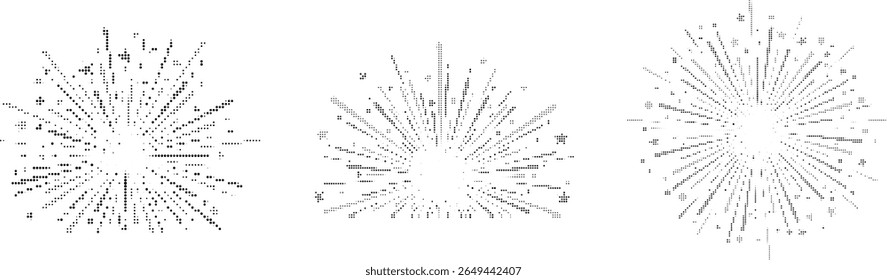 Vector de arte de la línea de la explosión de los fuegos artificiales para el cartel de la celebración y el Diseño gráfico festivo