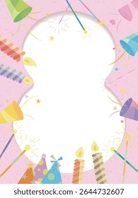 Fireworks and candle for celebrate frame shows the Happy atmosphere vector illustration graphic EPS 10