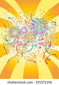 The fireworks of a carnival 