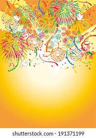 The fireworks of a carnival 