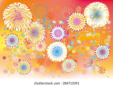 The fireworks of a carnival 