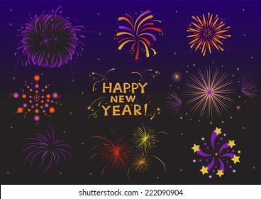 Fireworks cartoon illustration collection