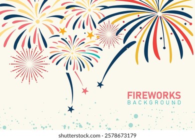 Fireworks Celebration Background, Celebrative banner template