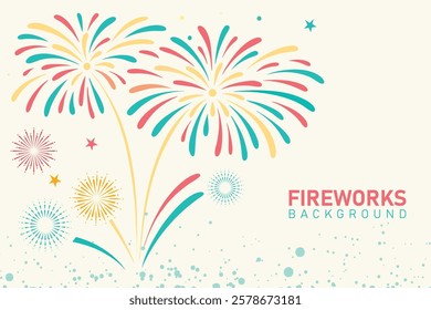 Fireworks Celebration Background, Celebrative banner template