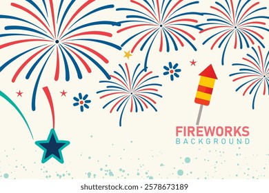 Fireworks Celebration Background, Celebrative banner template