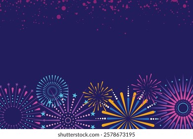 Fireworks Celebration Background, Celebrative banner template