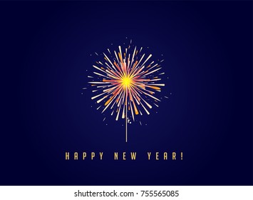 Fireworks and celebration background, Happy New Year banner 