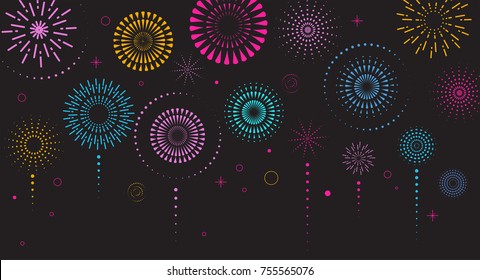 Fireworks and celebration background, winner, victory poster, banner  svg