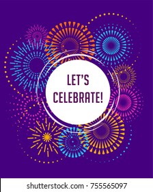 Fireworks and celebration background, winner, victory poster, banner  svg