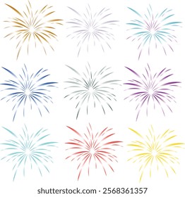 Fireworks celebration Vector Icon carnival party