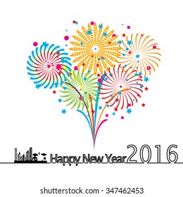 Fireworks celebration vector illustration